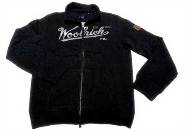 Felpa Uomo WOOLRICH Basic Fleece Track Grigio Silver