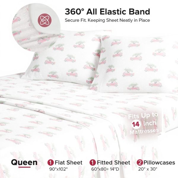 Lenzuola Flanella Woolrich Blu Set 4 Pezzi Cotone Caldo