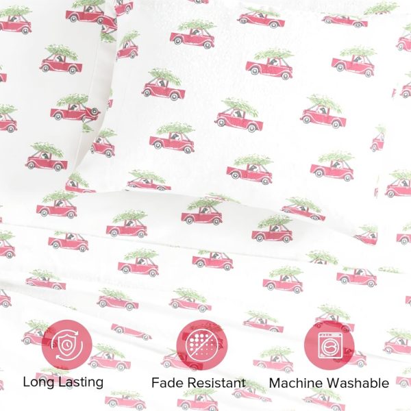 Lenzuola Woolrich Flannel Lodge Blu Cane Set 4 Pezzi