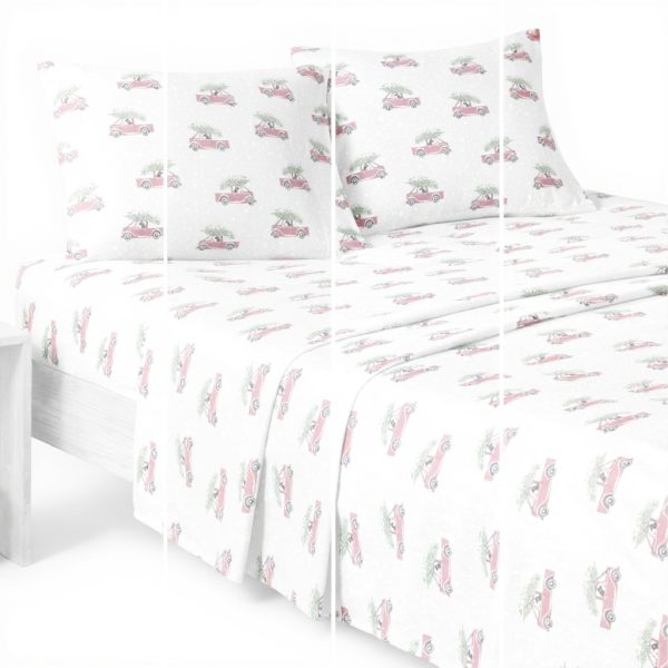 Lenzuola Woolrich Flannel Lodge Blu Cane Set 4 Pezzi