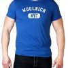 T-shirt Woolrich Uomo Cotone Collo a U Blu True Blue