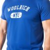 T-shirt Woolrich Uomo Cotone Collo a U Blu True Blue
