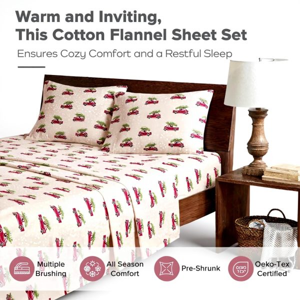 Set lenzuola flanella cotone WOOLRICH caldo cottage charms