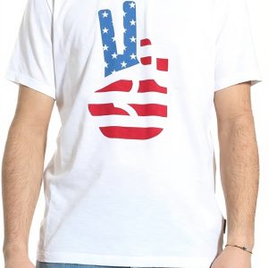 T-Shirt Uomo Woolrich Bianco Casual 2XL Comodo