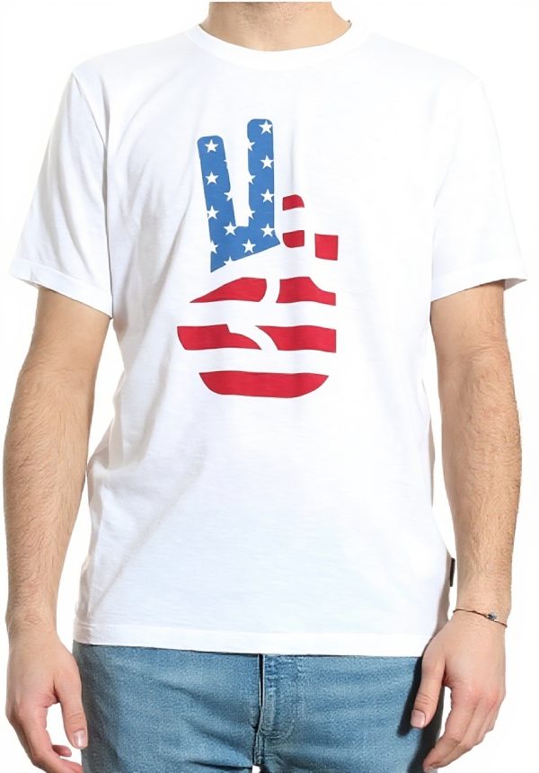 T-Shirt Uomo Woolrich Bianco Casual 2XL Comodo