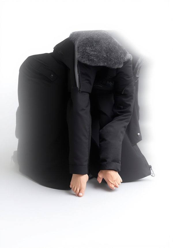 AKT Piumino Invernale Uomo Parka Lungo Piuma DOca Bianca