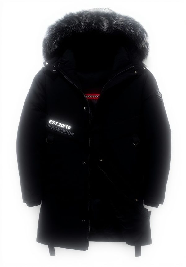 AKT Piumino Invernale Uomo Parka Lungo Piuma DOca Bianca