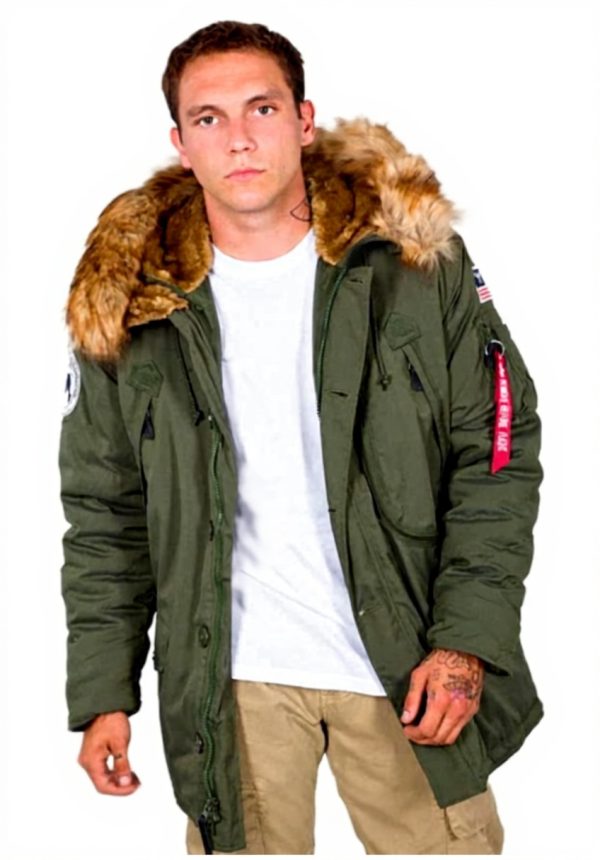 Alpha Industries Polar Jacket Men Winter Parka Removable Fur