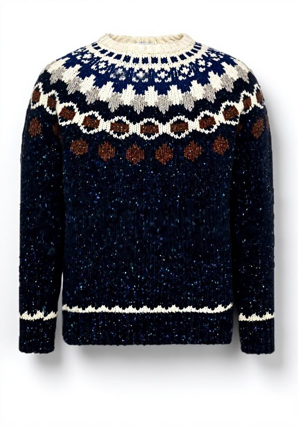 Girocollo Mens Wool Blend Sweater Long Sleeve Pull On