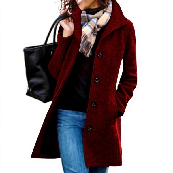 Huoghebg Cappotto Donna Invernale Misto Lana Comodo Elegante