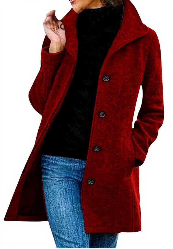 Huoghebg Cappotto Donna Invernale Misto Lana Comodo Elegante