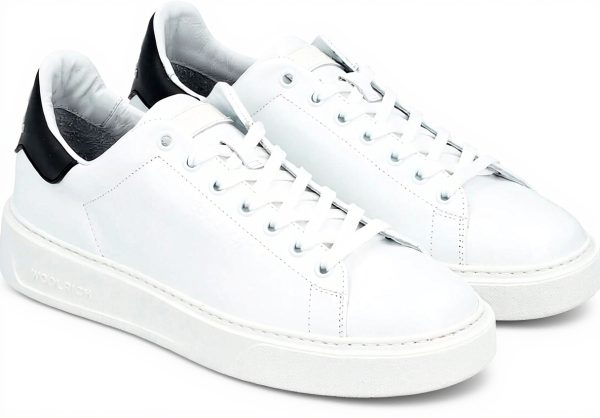 Sneakers Woolrich Classic Court uomo pelle bianca Made Italy