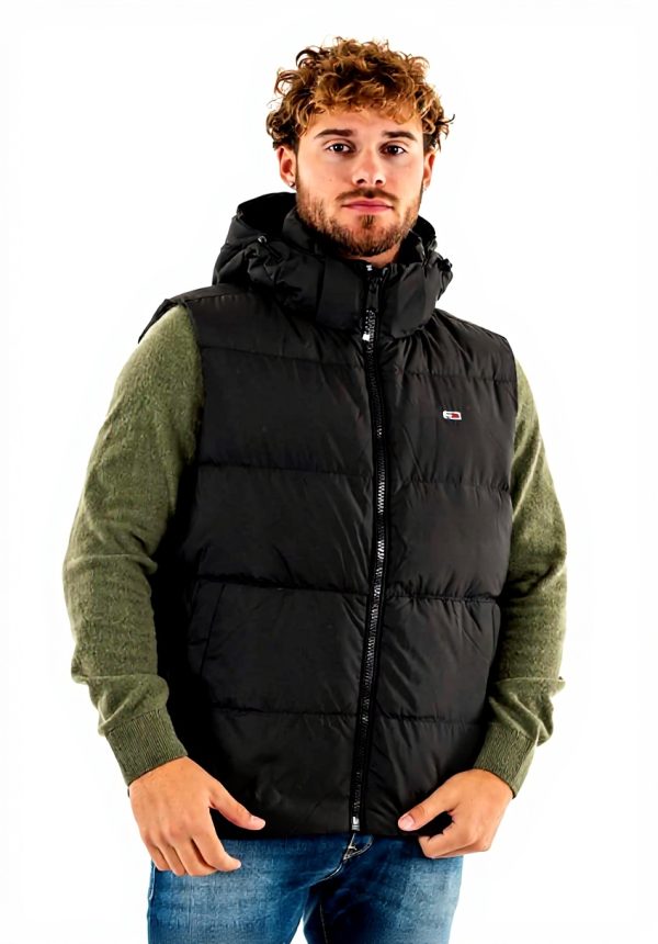Tommy Jeans Essential Down Vest Hooded Mens Gilet Recycled
