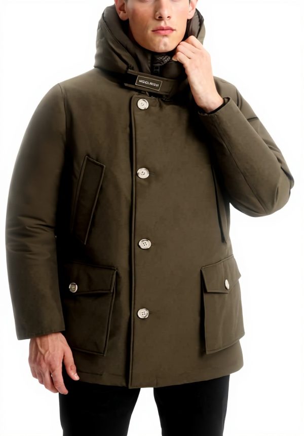 Woolrich Arctic Parka Uomo Giacca Verde Impermeabile XL