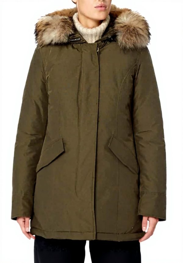 Woolrich Arctic Raccoon 538 Women's Cotton Jacket Green
