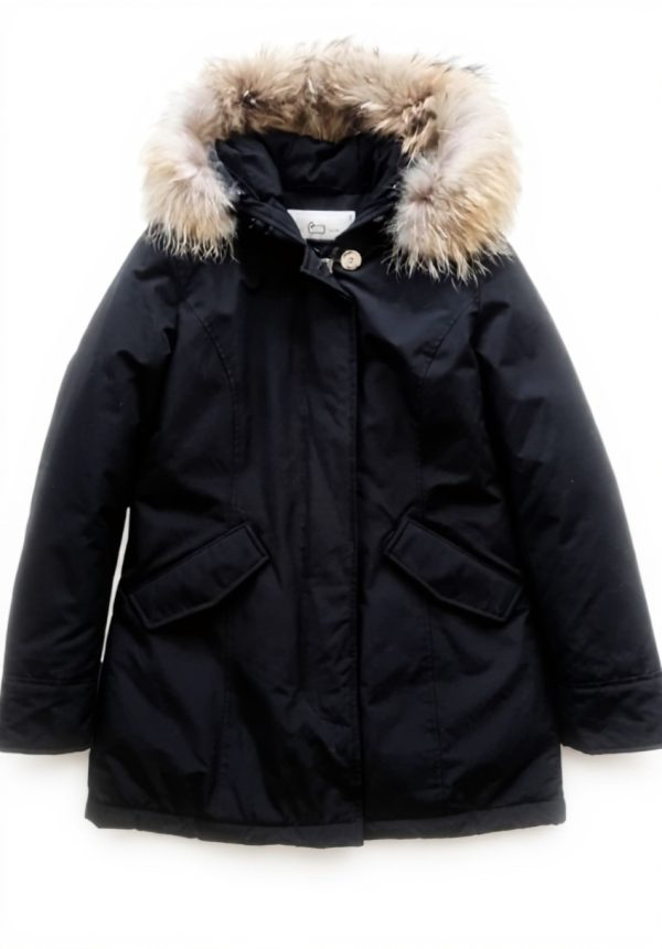 Woolrich Arctic Raccoon Parka Long Womens Winter Coat Black