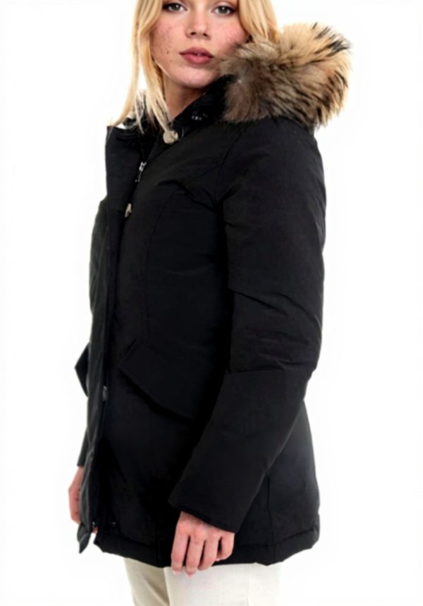 Giacconi WOOLRICH donna Nero parka senza collo