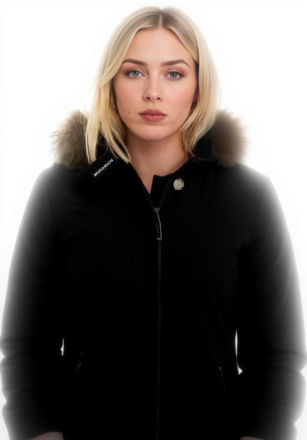 Giacconi WOOLRICH donna Nero parka senza collo