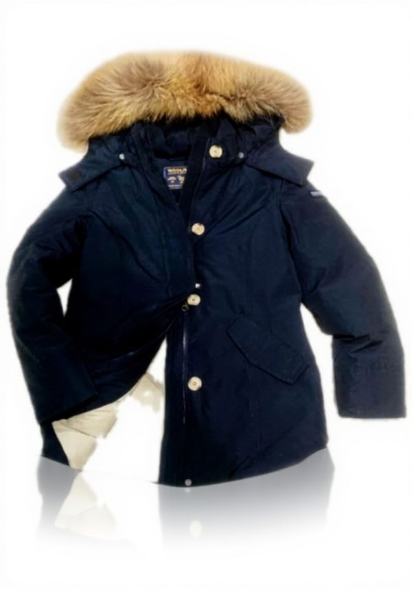 Woolrich Arctic Parka Girls Blue Detachable Fur Jacket