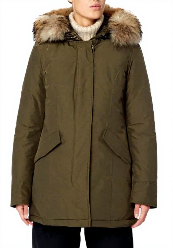 WOOLRICH Womens Green Cotton Parka Jacket