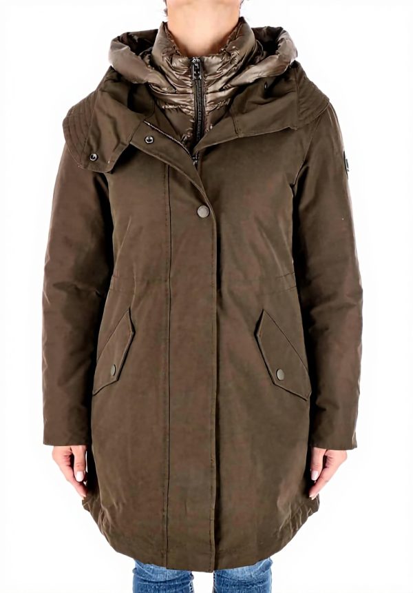 Giubbotto Donna WOOLRICH Verde Parka 3in1 militare lungo