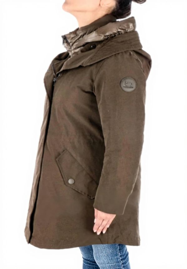 Giubbotto Donna WOOLRICH Verde Parka 3in1 militare lungo