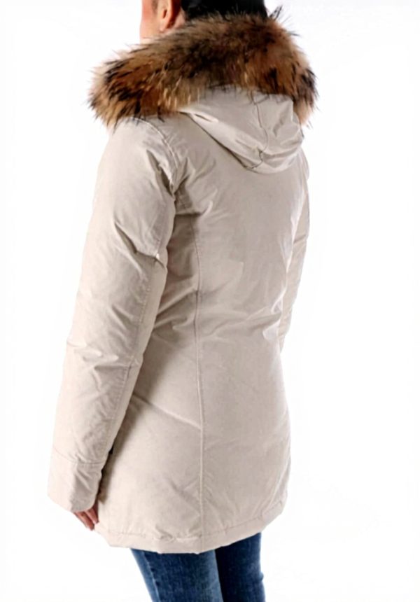 Woolrich Arctic Parka Women Long Luxury Cream Coat