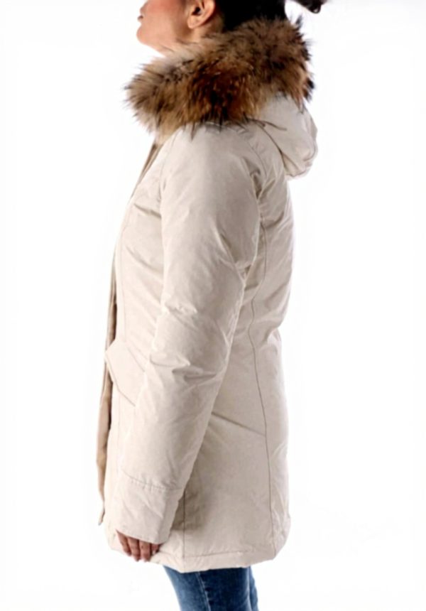Woolrich Arctic Parka Women Long Luxury Cream Coat