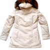 Woolrich Luxury Arctic Parka Womens Long Cream Coat XS