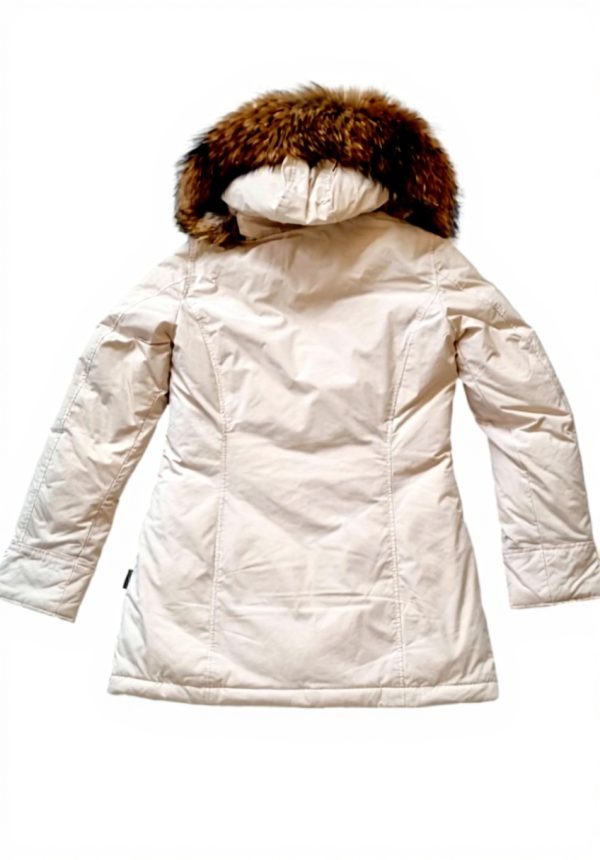 Woolrich Luxury Arctic Parka Womens Long Cream Coat XS