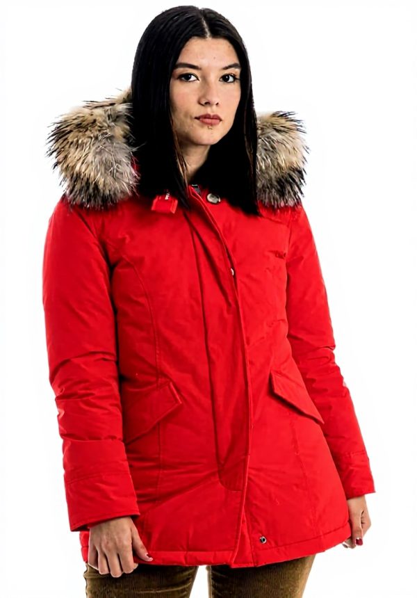 WOOLRICH Parka Donna Luxury Arctic Red Womens Winter Coat