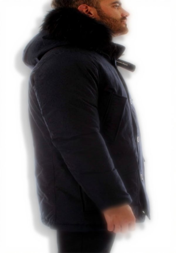 Woolrich Parka Uomo Melton Blue Giacche invernali calde