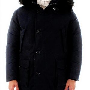 Woolrich Parka Uomo Melton Blue Giacche invernali calde