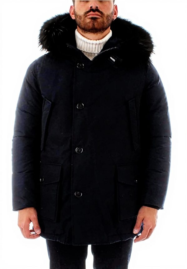 Woolrich Parka Uomo Melton Blue Giacche invernali calde