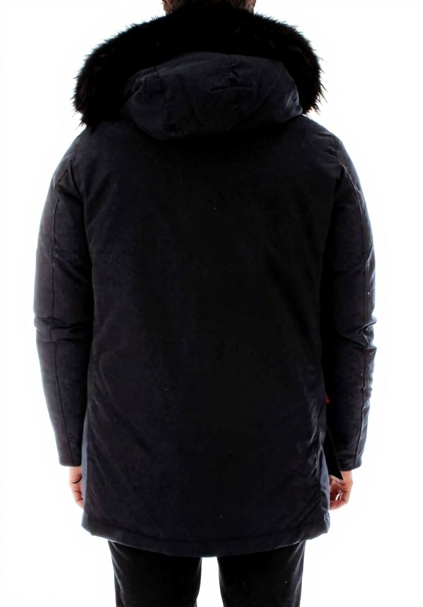 Woolrich Parka Uomo Melton Blue Giacche invernali calde