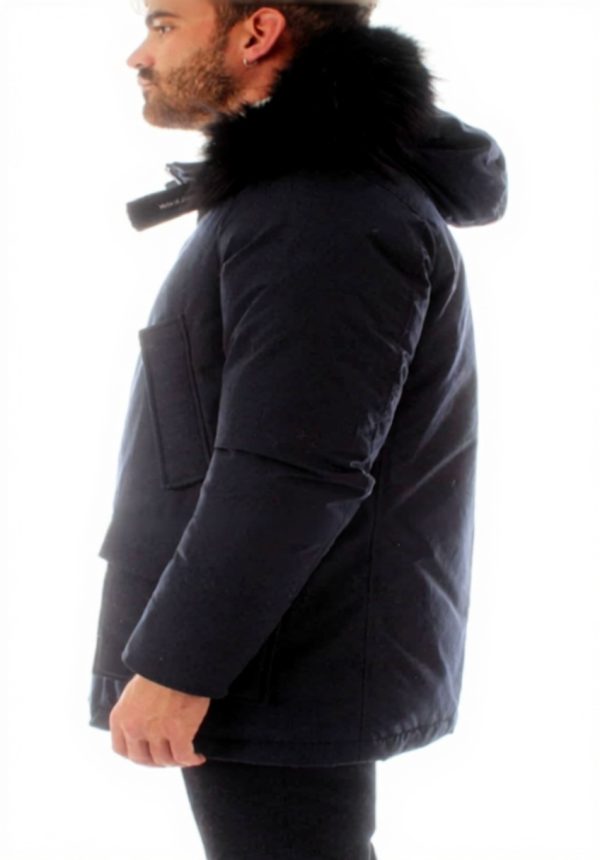 Woolrich Parka Uomo Melton Blue Giacche invernali calde