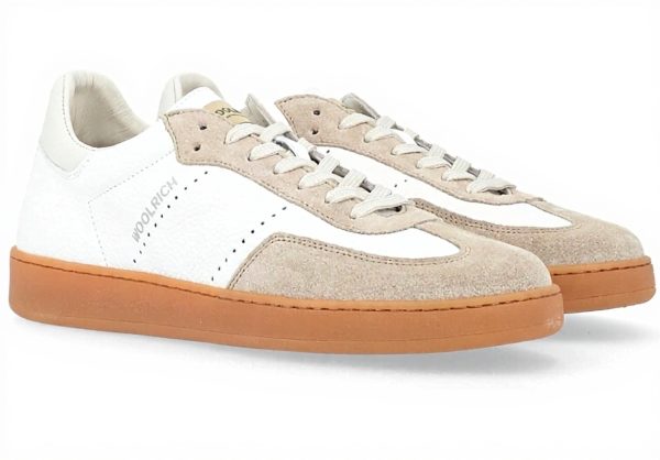 Sneaker WOOLRICH Swing Court Pelle Beige Uomo Taglia 43