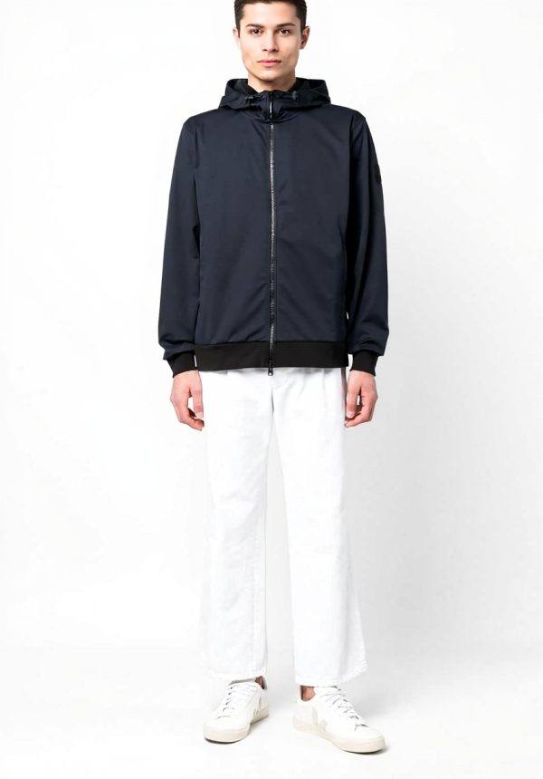 WOOLRICH Soft Shell Hoodie Blu Uomo Giacca Softshell