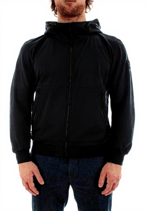 WOOLRICH Soft Shell Felpa Impermeabile Uomo Melton Blue