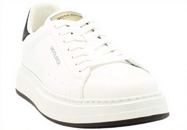 Woolrich Leather Sneakers Men White Black Casual Shoes