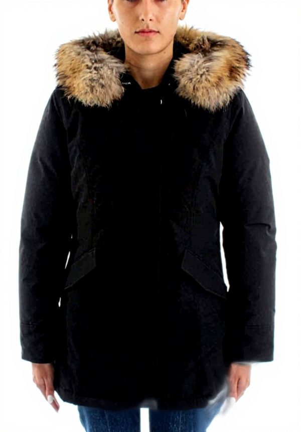 Cappotto Woolrich Donna Parka Artic Fr Nero L Cotone