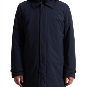 Cappotto Woolrich Uomo Melton Blu 100 Originale-0