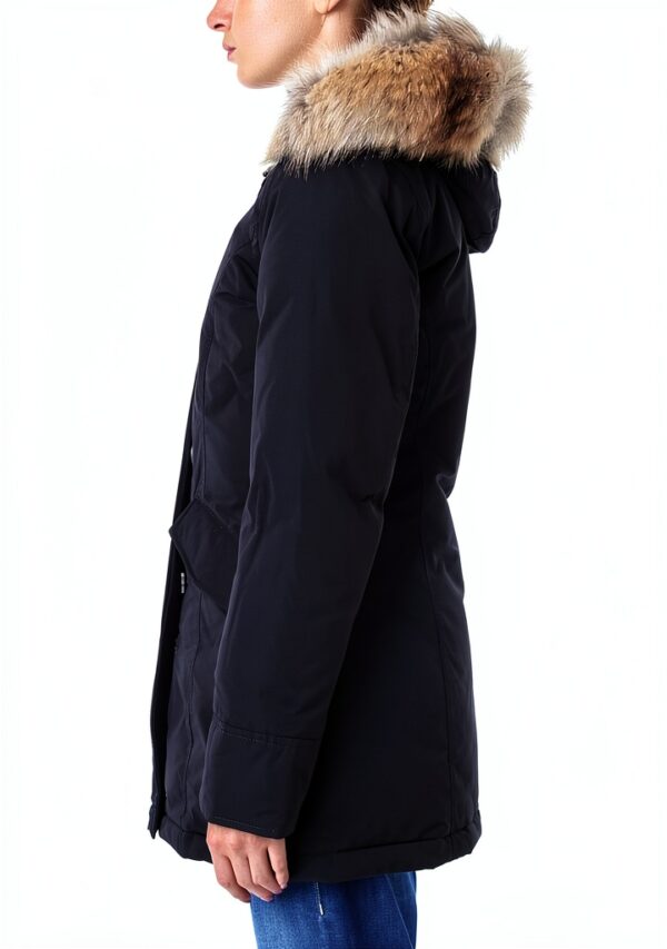 Parka con Cappuccio Chiusura Cerniera Manica Lunga-1