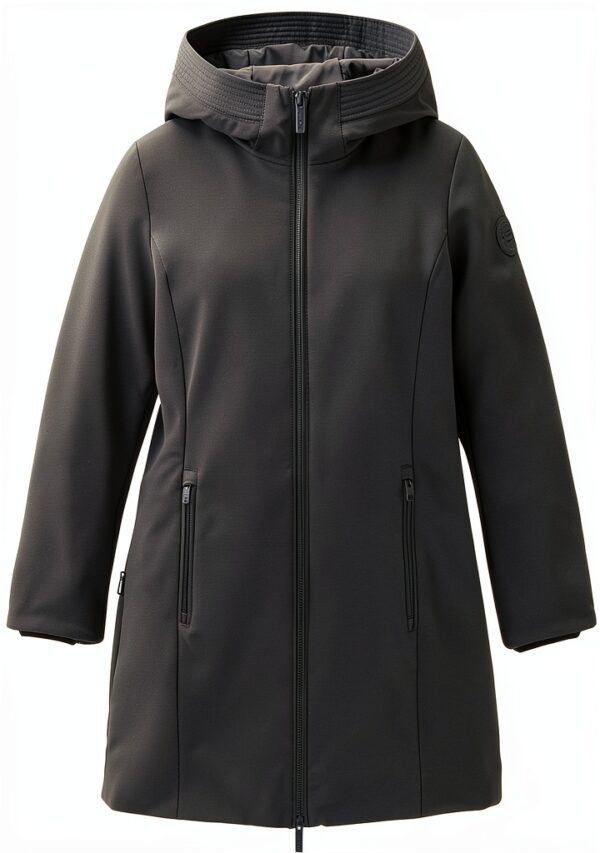 Parka Uomo Pregiato Verde Chiusura Cerniera Manica Lunga-2