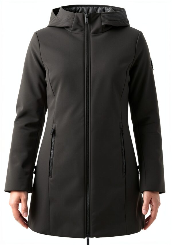 Parka Uomo Pregiato Verde Chiusura Cerniera Manica Lunga-0