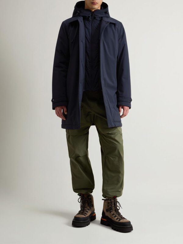 Cappotto Woolrich Uomo Melton Blu 100 Originale-2