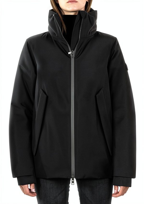 Woolrich Giacca Hadley Donna Nero Chiusura Cerniera Manica