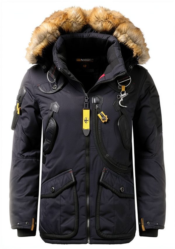 Cappotto Uomo Geographical Norway Blu Marino Impermeabile