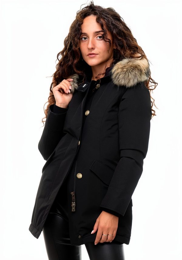 Cappotto WOOLRICH Donna Parka Nero Artic Imbuto Lungo