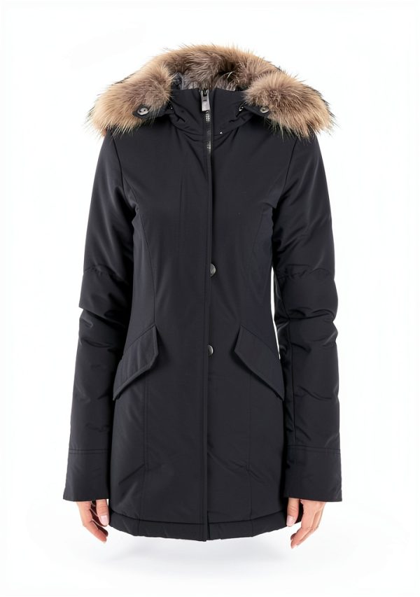 WOOLRICH Donna Luxury Arctic Parka Blu Impermeabile Caldo